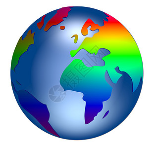 彩虹地球的插图  行星地球彩虹全世界海洋世界圆形国家图片