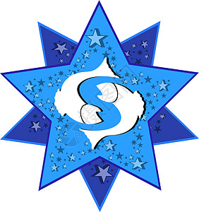 黄鱼Zodiac标志十二生肖星星插图八字迷信背景图片