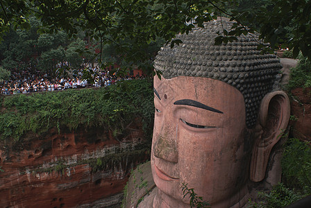 佛地标悬崖山腰历史旅行石头雕刻纪念碑爬坡雕像图片