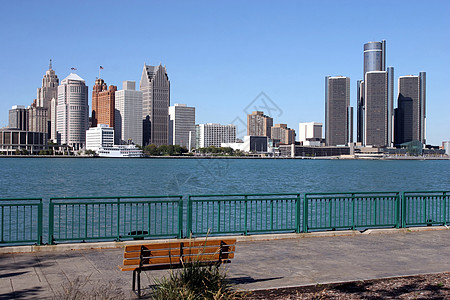 美国底特律交通天际发动机信号街道商业假期市中心场景建筑图片
