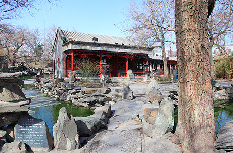 北京的宫子公公皇帝狮子游客花园城市池塘住宅王朝公园文化图片