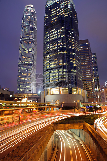 香港夜场商业港口尾巴国际头灯运动中心金融摩天大楼图片
