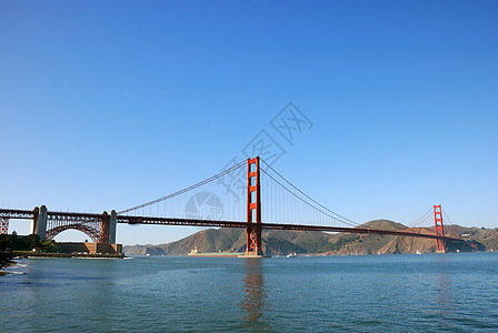 旧金山金门大桥的全景双胞胎地标假期岬角天空悬崖海洋运输交通城市图片