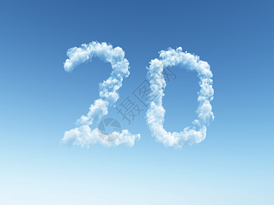 云层 二十周年插图多云纪念日生日数学天空蓝色数数高清图片