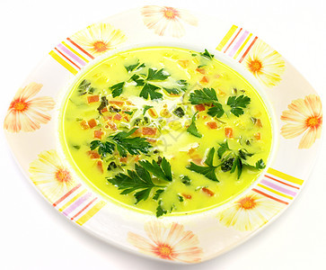 蔬菜汤用餐食物香菜洋葱盘子草药香料烹饪韭葱液体图片