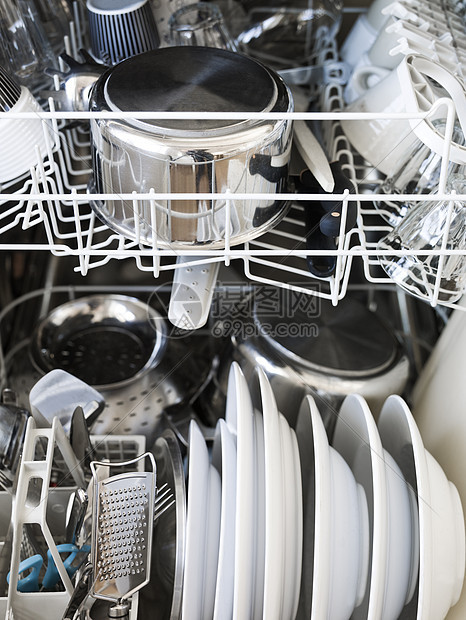洗碗机厨房盘子白色陶器打扫餐具卫生洗涤用具器具图片