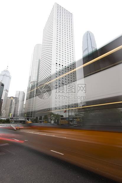 香港市中心的交通经过香港城市港口过海公共汽车旅行市中心建筑学戏剧性运输建筑图片