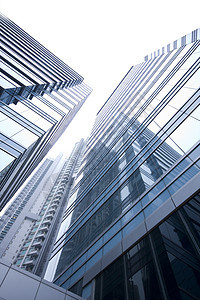 香港岛上现代摩天大楼的建造蓝色景观建筑学城市玻璃天空办公室建筑图片