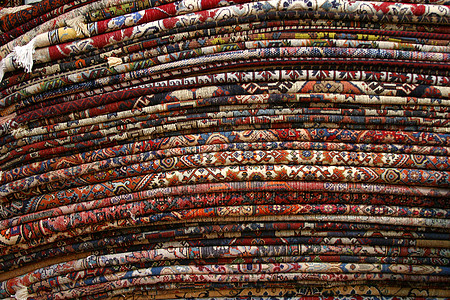 波斯地毯地面编织手工地毯材料手工业织物小地毯纺织品蓝色图片