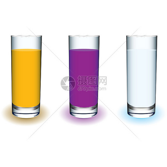 果饮插图背光牛奶果汁橙子水果阴影酒精塑料反射图片