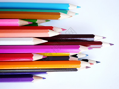 彩色铅笔染色工具蜡笔配件艺术色调绘画闲暇学校圆形图片
