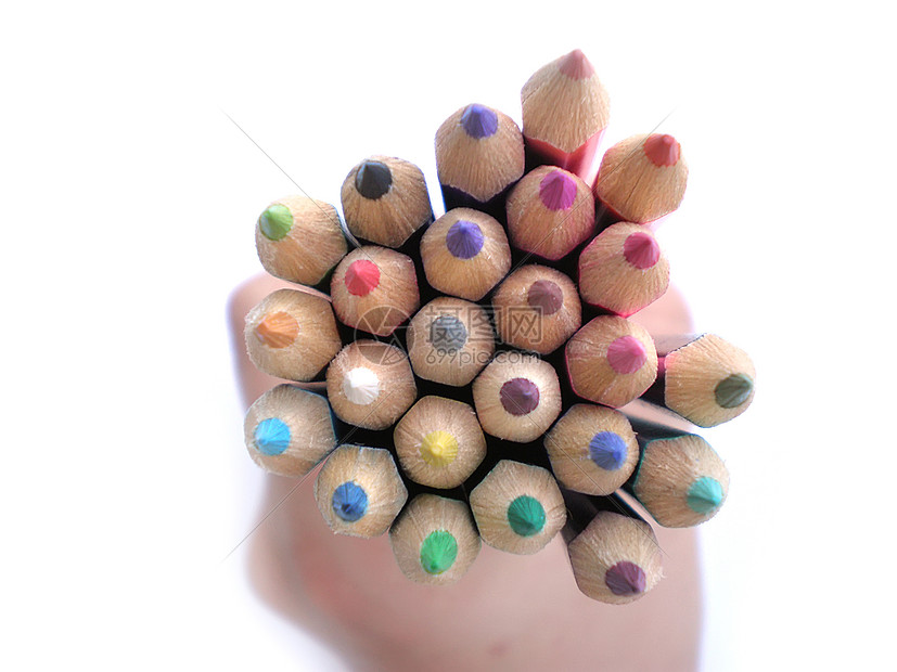 彩色铅笔闲暇爱好染色幼儿园配件圆形绘画工具色调白色图片