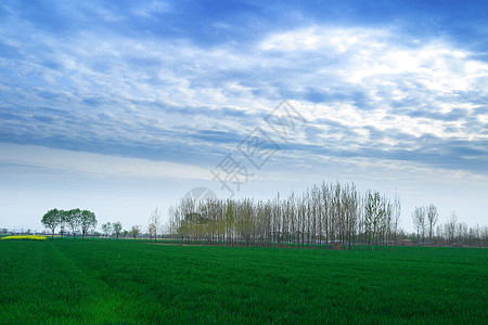 中国安徽怀北场地天空植树山脉风光生长农村荒野蓝色图片