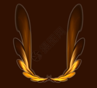 翅膀光环丝绸火焰力量黄色羽毛轮缘螺旋运动墙纸图片