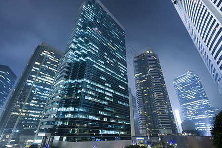 香港岛上现代摩天大楼的建造城市景观建筑学办公室蓝色玻璃天空建筑图片