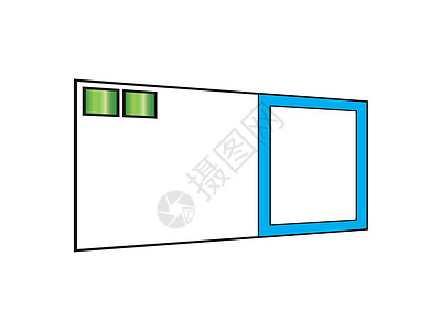 空白名片公司卡片风俗绿色蓝色插图白色背景图片