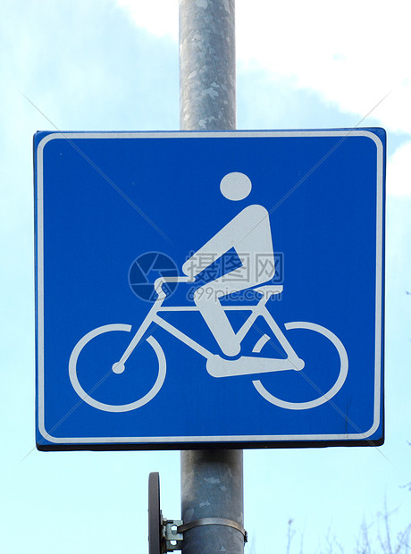 自行车车道标志红色白色信号图片