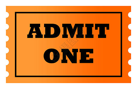 一张入场券框架闲暇橙子献礼者电影图形化边界娱乐售票处剧院图片
