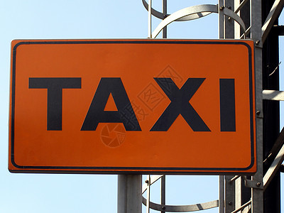 出租车牌号橙子天空蓝色信号交通图片