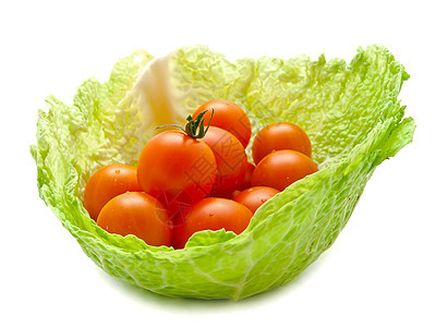 卷心菜中的西红柿营养品青菜蔬菜低脂肪食物饮食农业团体绿色植物植物图片