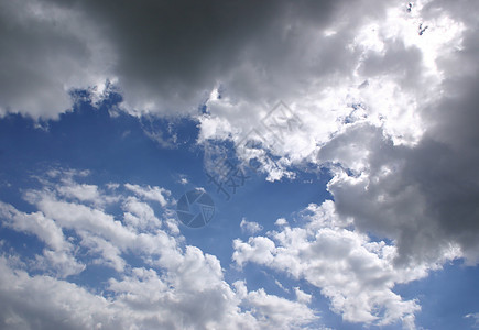 云天空棉絮蓝色纹理羊毛卷云雨云晴天水载体耳语图片