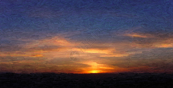日落绘画艺术家红色帆布插图天空草图布面橙子蓝色图片