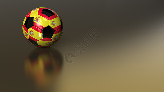 金金金属表面的光滑西班牙足球球图片