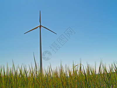 风力涡轮机农田刀刃旋转活力风车涡轮技术天空力量生态图片