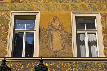 布拉格的旧宫殿城市文化建筑蓝色假期历史旅行天空晴天图片