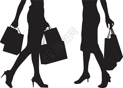 购物市场会议女士讲话手提包女孩们店铺背景图片