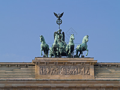 勃兰登堡门雕塑地标城市雕像建筑观光历史性蓝色旅行首都图片
