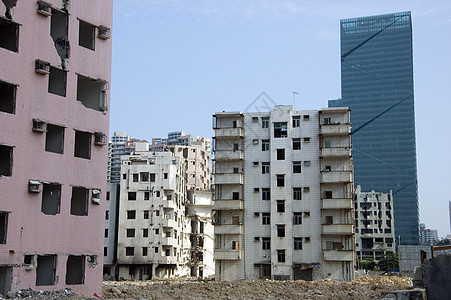 中华市的破坏城市构造大厦瓦砾墙壁商业进步建筑物工作砖块图片