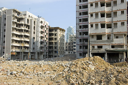 中华市的破坏单位景观墙壁工作住房房屋进步城市瓦砾构造图片