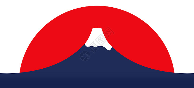藤藤山蓝色首脑红色太阳火山顶峰插图图片