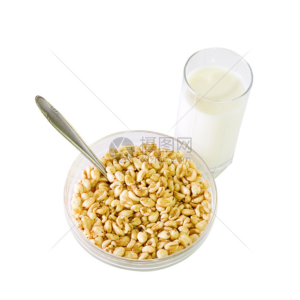 光破碎玻璃蜂蜜玻璃食物谷物平衡勺子奶制品饮食小麦液体图片