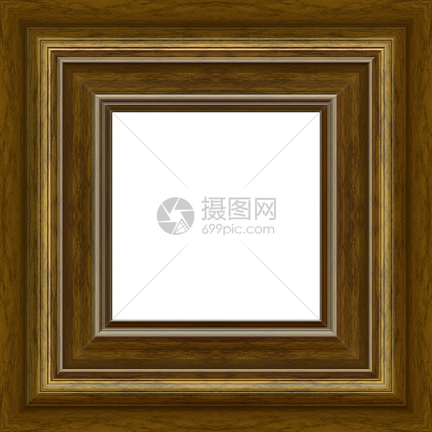 Wooden 照片框架博物馆正方形古董展览木纹边缘乡村金子画廊雕刻图片