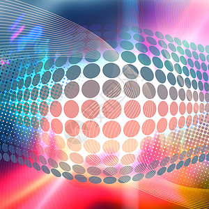 Finky 3D 背景波浪状技术椭圆俱乐部彩虹派对线条插图蓝色卷曲图片