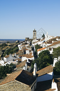 葡萄牙阿伦乔Monsraz中世纪村全景村庄鸟瞰图旅游历史性图片