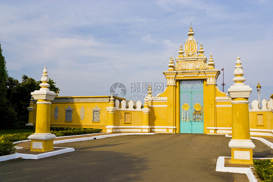 柬埔寨皇家宫门王国建筑学文化建筑物历史建筑入口遗产皇家国王图片