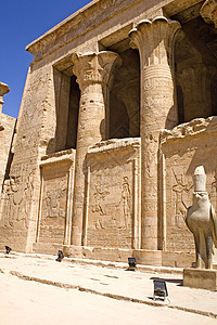 爱德福的荷鲁神庙国王历史旅行女王纪念碑沙漠考古学雕塑建筑学图片
