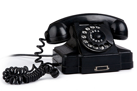 旧电话工作室服务全球通讯白色拨号复古器具古董电缆图片
