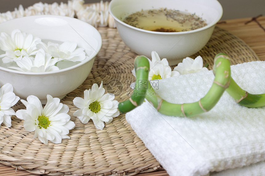 温泉设计文化草本植物叶子玻璃茶壶治疗卫生浴室蔬菜疗法图片