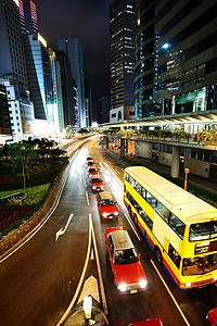 香港的出租车和公共汽车图片