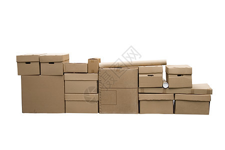 棕色不同的纸板盒标签贮存回收环境货物船运仓库盒子产品纸盒图片