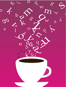 咖啡杯加字母图片