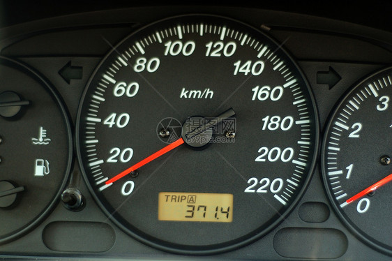 车速和仪表仪表仪表板 以速度和兆米计图片