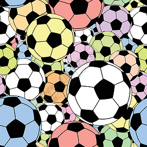 足球瓷砖无缝圆圈插图元素设计运动游戏墙纸背景图片