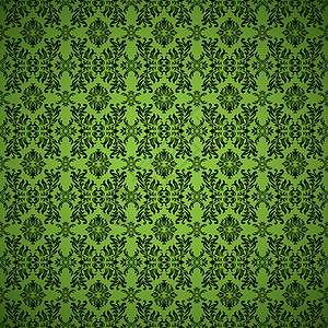 哥特无缝的绿色墙纸漩涡丝绸叶子古董曲线艺术风格纺织品奢华装饰图片