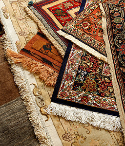 地毯蓝色星星羊毛装饰头发古董风格地面小地毯丝绸图片