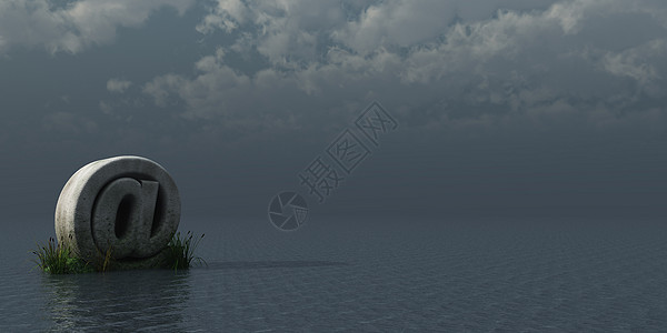 电子邮件插图天空芦苇风暴别名石头互联网网络海洋纪念碑图片